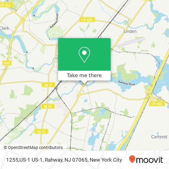 Mapa de 1255,US-1 US-1, Rahway, NJ 07065