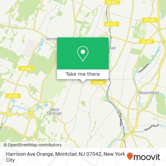 Mapa de Harrison Ave Orange, Montclair, NJ 07042