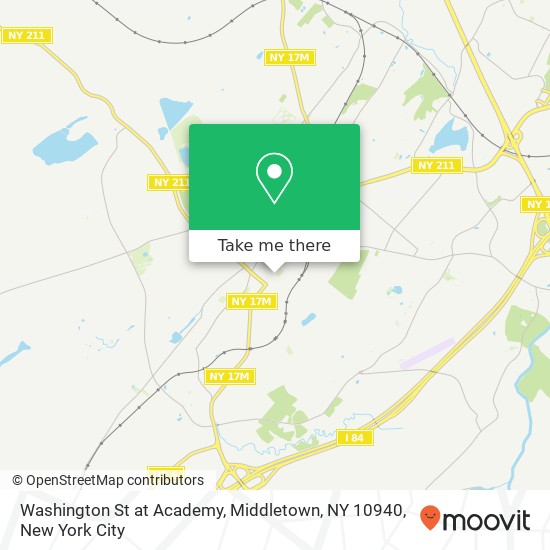 Mapa de Washington St at Academy, Middletown, NY 10940