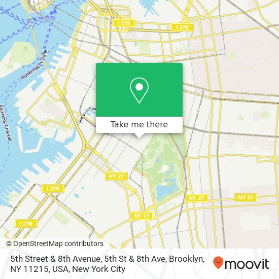 5th Street & 8th Avenue, 5th St & 8th Ave, Brooklyn, NY 11215, USA map