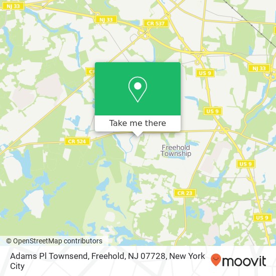 Adams Pl Townsend, Freehold, NJ 07728 map