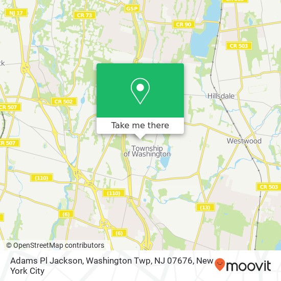 Adams Pl Jackson, Washington Twp, NJ 07676 map