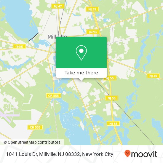 Mapa de 1041 Louis Dr, Millville, NJ 08332