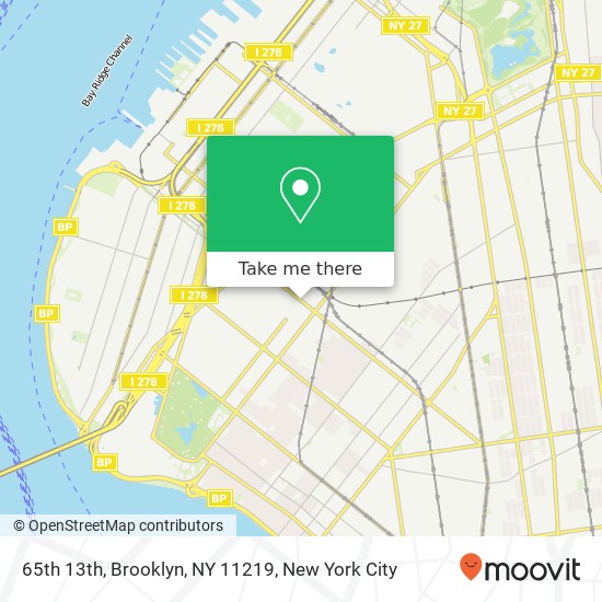 Mapa de 65th 13th, Brooklyn, NY 11219