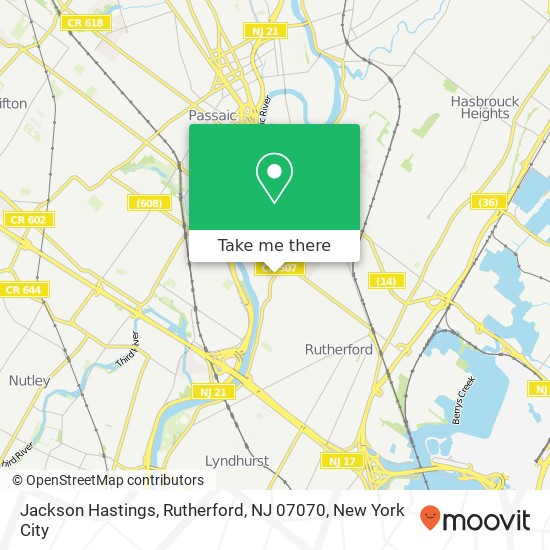 Mapa de Jackson Hastings, Rutherford, NJ 07070