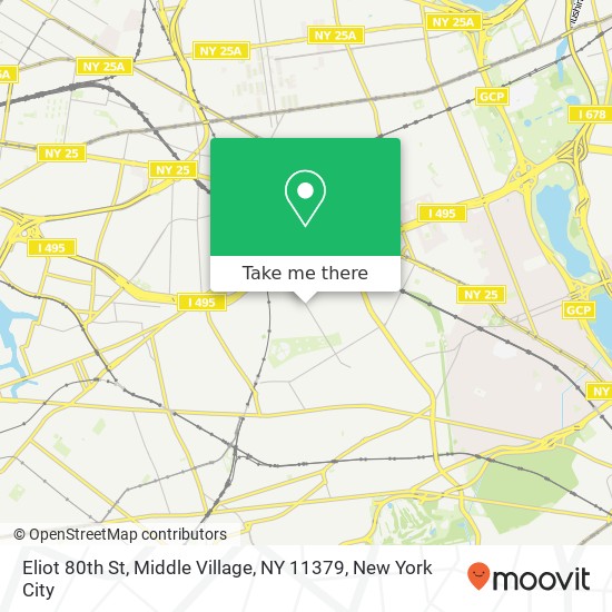 Mapa de Eliot 80th St, Middle Village, NY 11379