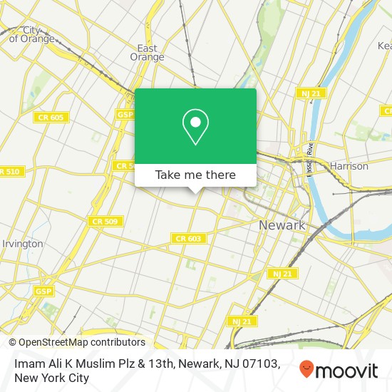 Imam Ali K Muslim Plz & 13th, Newark, NJ 07103 map