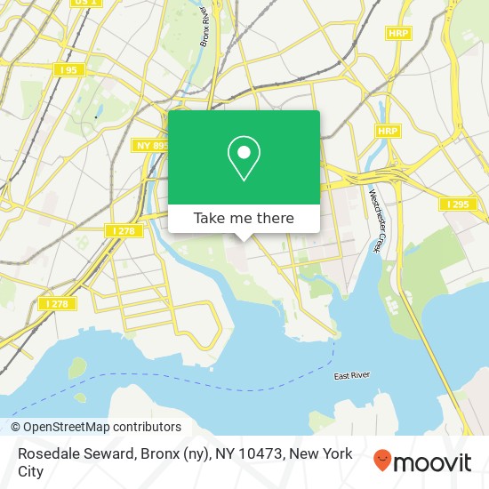 Mapa de Rosedale Seward, Bronx (ny), NY 10473