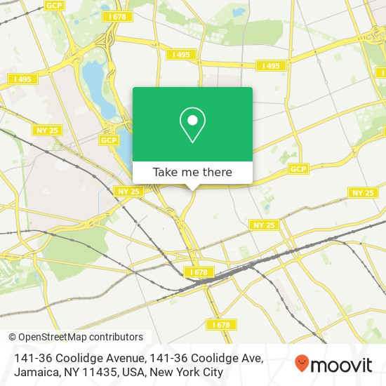 Mapa de 141-36 Coolidge Avenue, 141-36 Coolidge Ave, Jamaica, NY 11435, USA