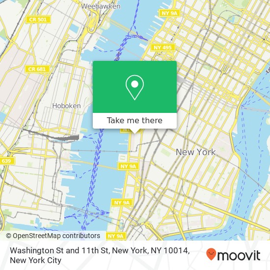 Washington St and 11th St, New York, NY 10014 map
