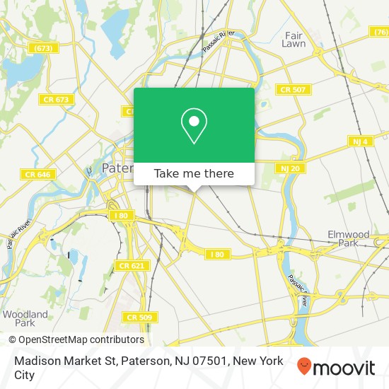 Mapa de Madison Market St, Paterson, NJ 07501