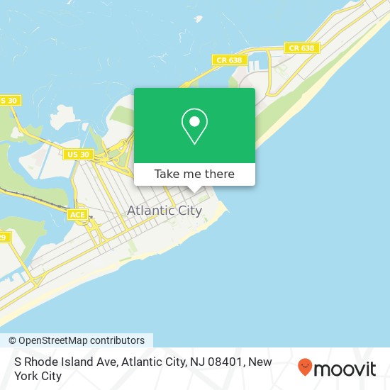 Mapa de S Rhode Island Ave, Atlantic City, NJ 08401