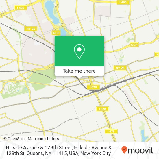 Mapa de Hillside Avenue & 129th Street, Hillside Avenue & 129th St, Queens, NY 11415, USA