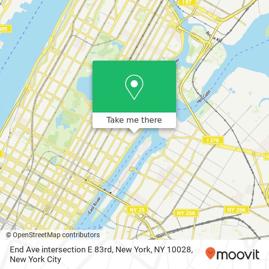 Mapa de End Ave intersection E 83rd, New York, NY 10028