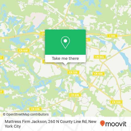 Mattress Firm Jackson, 260 N County Line Rd map