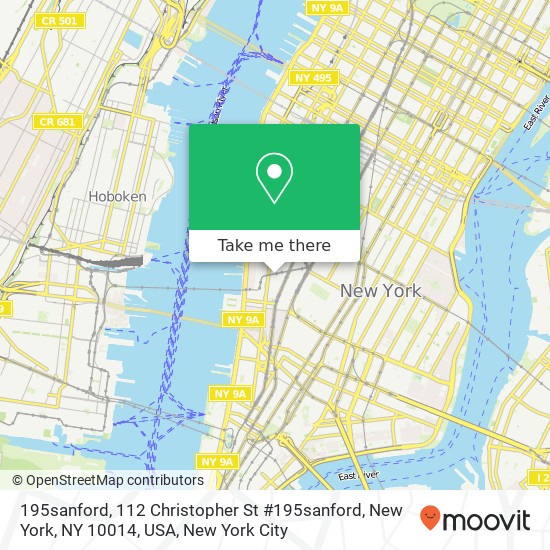 195sanford, 112 Christopher St #195sanford, New York, NY 10014, USA map