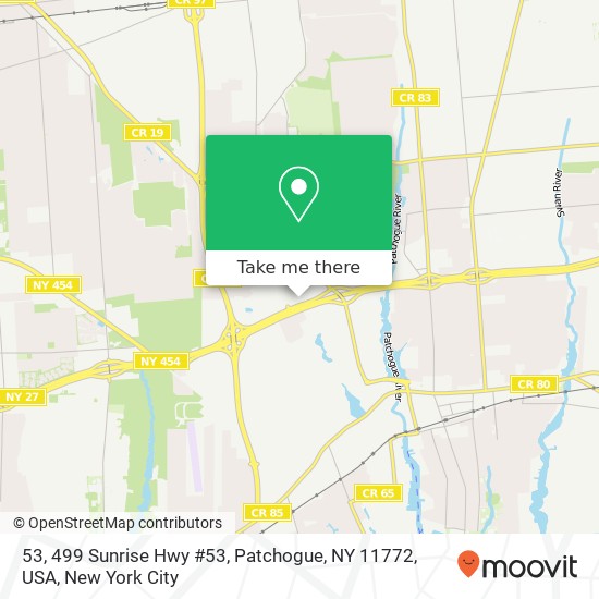 Mapa de 53, 499 Sunrise Hwy #53, Patchogue, NY 11772, USA