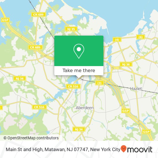 Main St and High, Matawan, NJ 07747 map