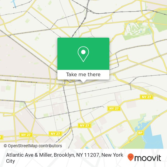 Mapa de Atlantic Ave & Miller, Brooklyn, NY 11207