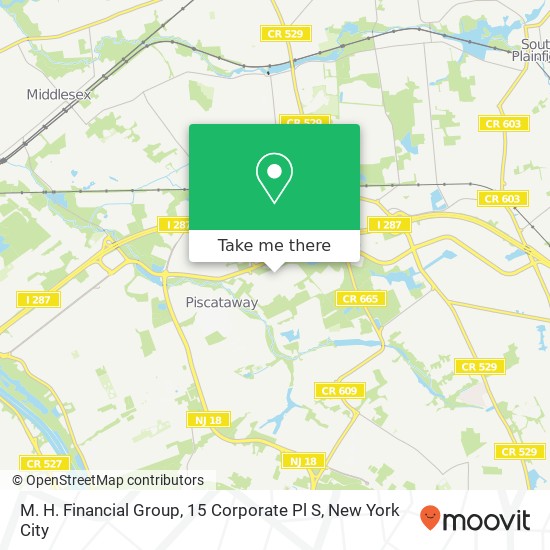 M. H. Financial Group, 15 Corporate Pl S map