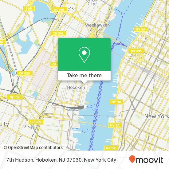 Mapa de 7th Hudson, Hoboken, NJ 07030