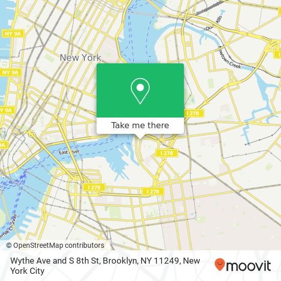 Mapa de Wythe Ave and S 8th St, Brooklyn, NY 11249