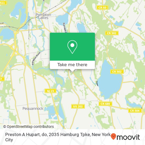 Preston A Hupart, do, 2035 Hamburg Tpke map