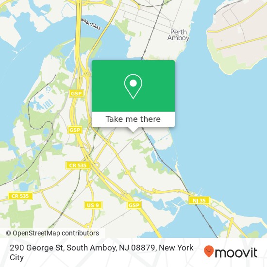 Mapa de 290 George St, South Amboy, NJ 08879