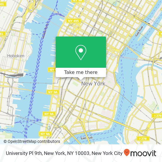 Mapa de University Pl 9th, New York, NY 10003