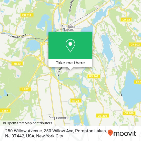 250 Willow Avenue, 250 Willow Ave, Pompton Lakes, NJ 07442, USA map