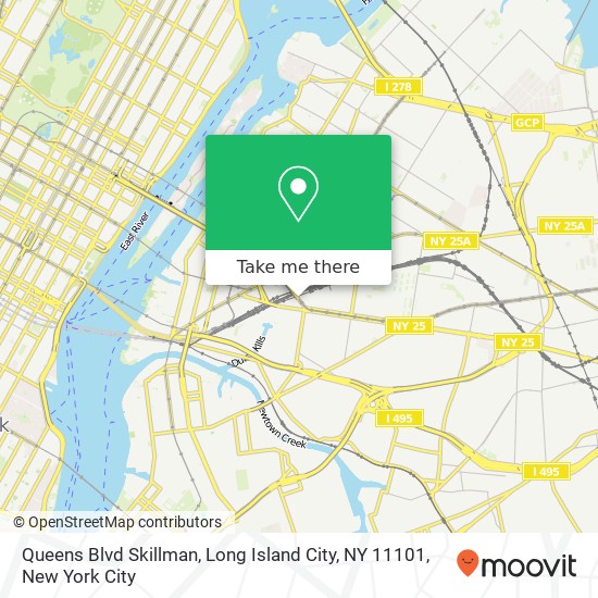 Mapa de Queens Blvd Skillman, Long Island City, NY 11101