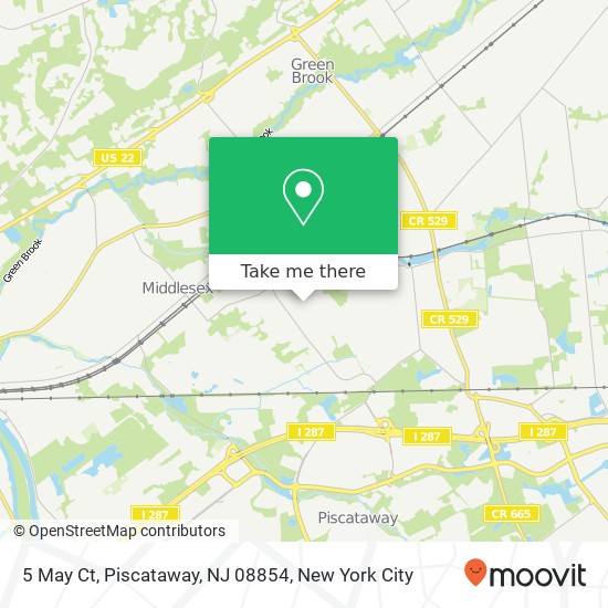 Mapa de 5 May Ct, Piscataway, NJ 08854