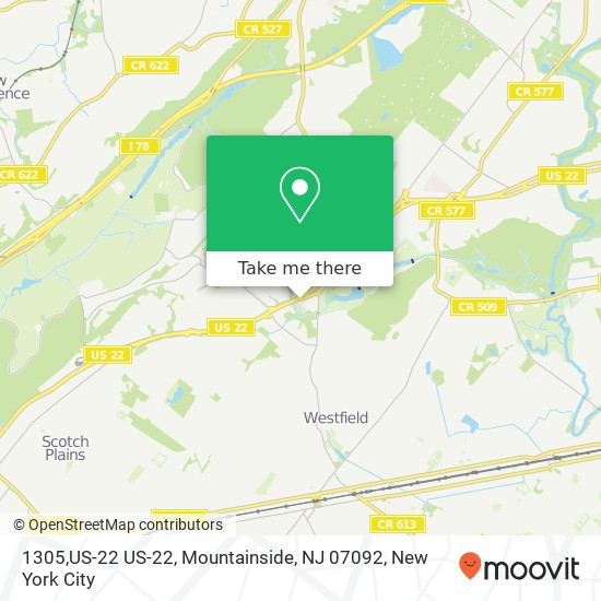 Mapa de 1305,US-22 US-22, Mountainside, NJ 07092