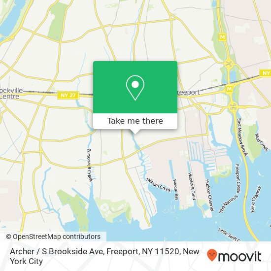 Mapa de Archer / S Brookside Ave, Freeport, NY 11520
