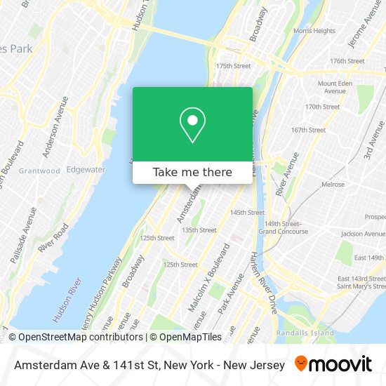 Amsterdam Ave & 141st St map