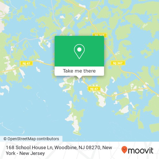 Mapa de 168 School House Ln, Woodbine, NJ 08270