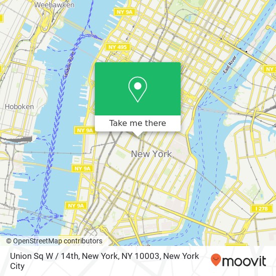 Union Sq W / 14th, New York, NY 10003 map