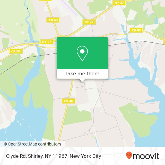 Mapa de Clyde Rd, Shirley, NY 11967