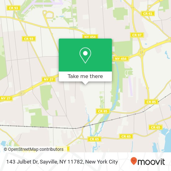 Mapa de 143 Julbet Dr, Sayville, NY 11782