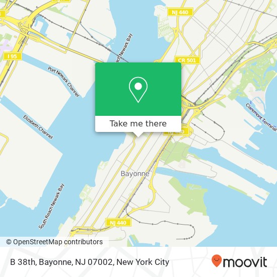 Mapa de B 38th, Bayonne, NJ 07002