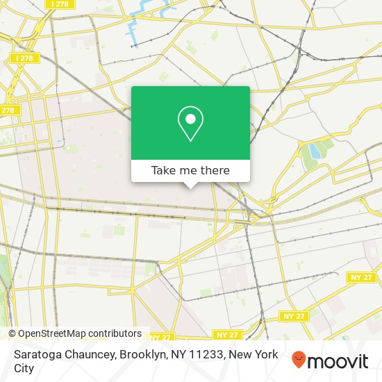 Mapa de Saratoga Chauncey, Brooklyn, NY 11233