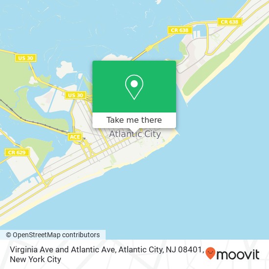 Mapa de Virginia Ave and Atlantic Ave, Atlantic City, NJ 08401