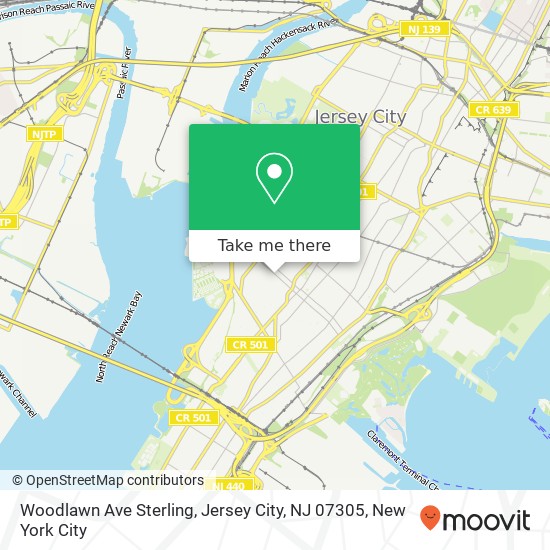 Woodlawn Ave Sterling, Jersey City, NJ 07305 map