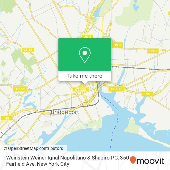 Mapa de Weinstein Weiner Ignal Napolitano & Shapiro PC, 350 Fairfield Ave