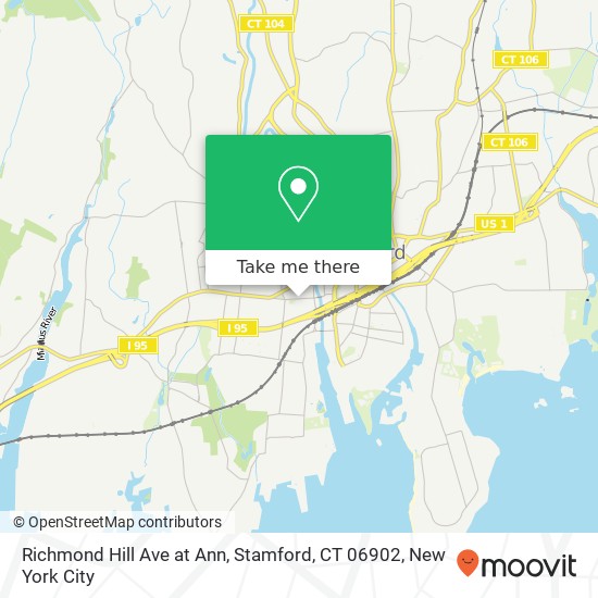 Mapa de Richmond Hill Ave at Ann, Stamford, CT 06902