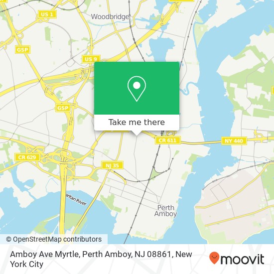 Mapa de Amboy Ave Myrtle, Perth Amboy, NJ 08861