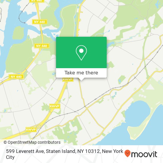 Mapa de 599 Leverett Ave, Staten Island, NY 10312