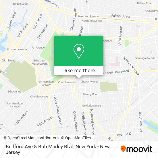 Bedford Ave & Bob Marley Blvd map