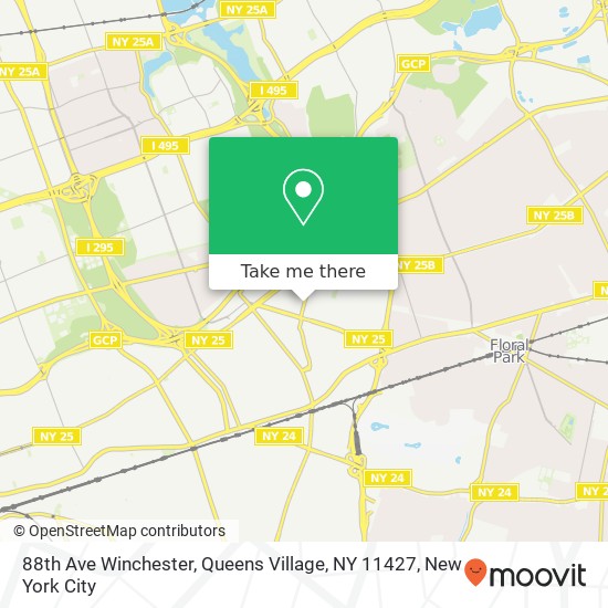 Mapa de 88th Ave Winchester, Queens Village, NY 11427