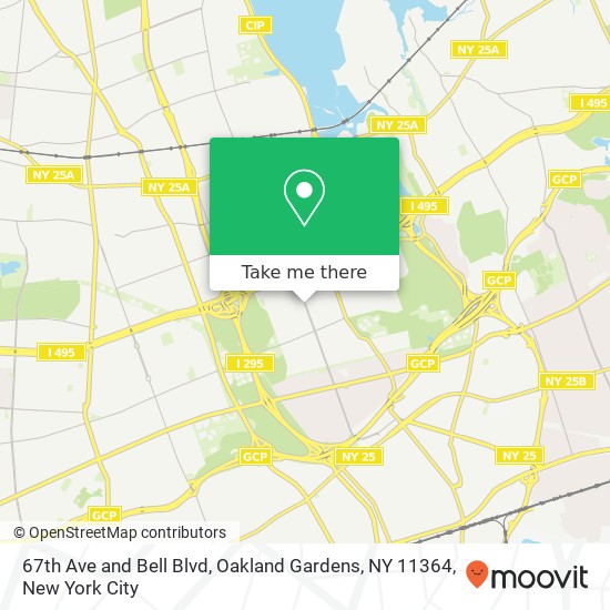 67th Ave and Bell Blvd, Oakland Gardens, NY 11364 map